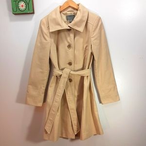 Ann Taylor Chambray Trenchcoat Sz 8 Cotton
